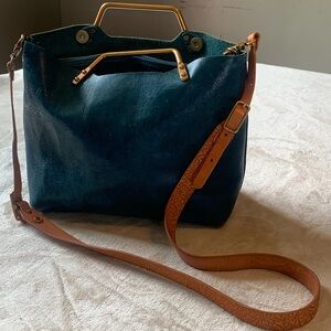 Foressence Blue Leather Shoulder Purse